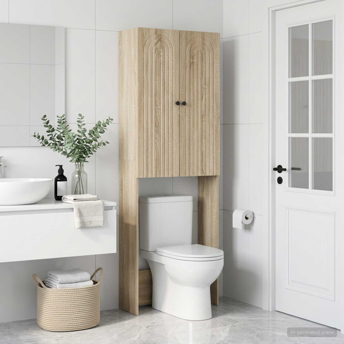 vidaXL Ντουλάπα τουαλέτας ALKMAAR Sonoma Δρυς 66 x 25,5 x 190 εκ.