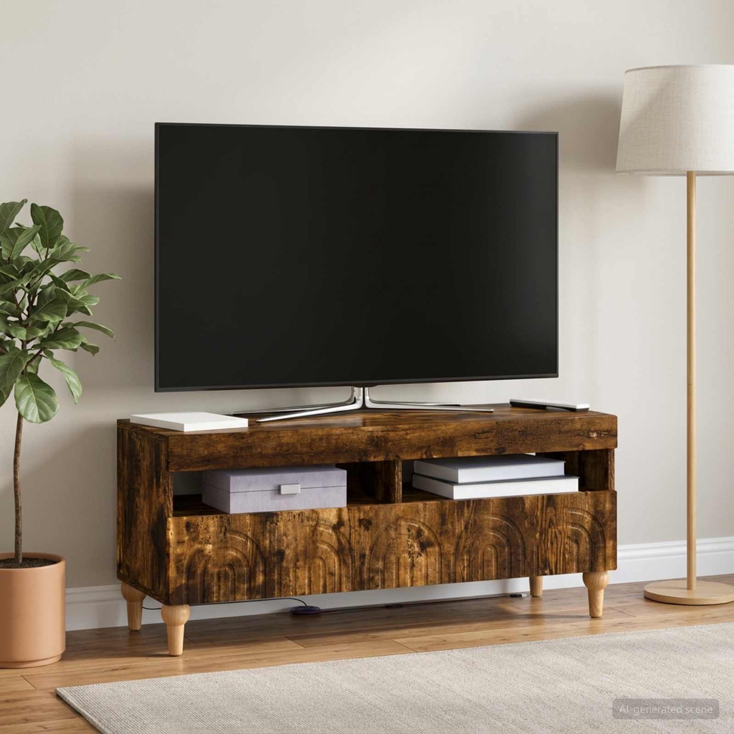 vidaXL Ντουλάπα LED Τηλεόρασης ALKMAAR 100 x 35 x 43 εκ.