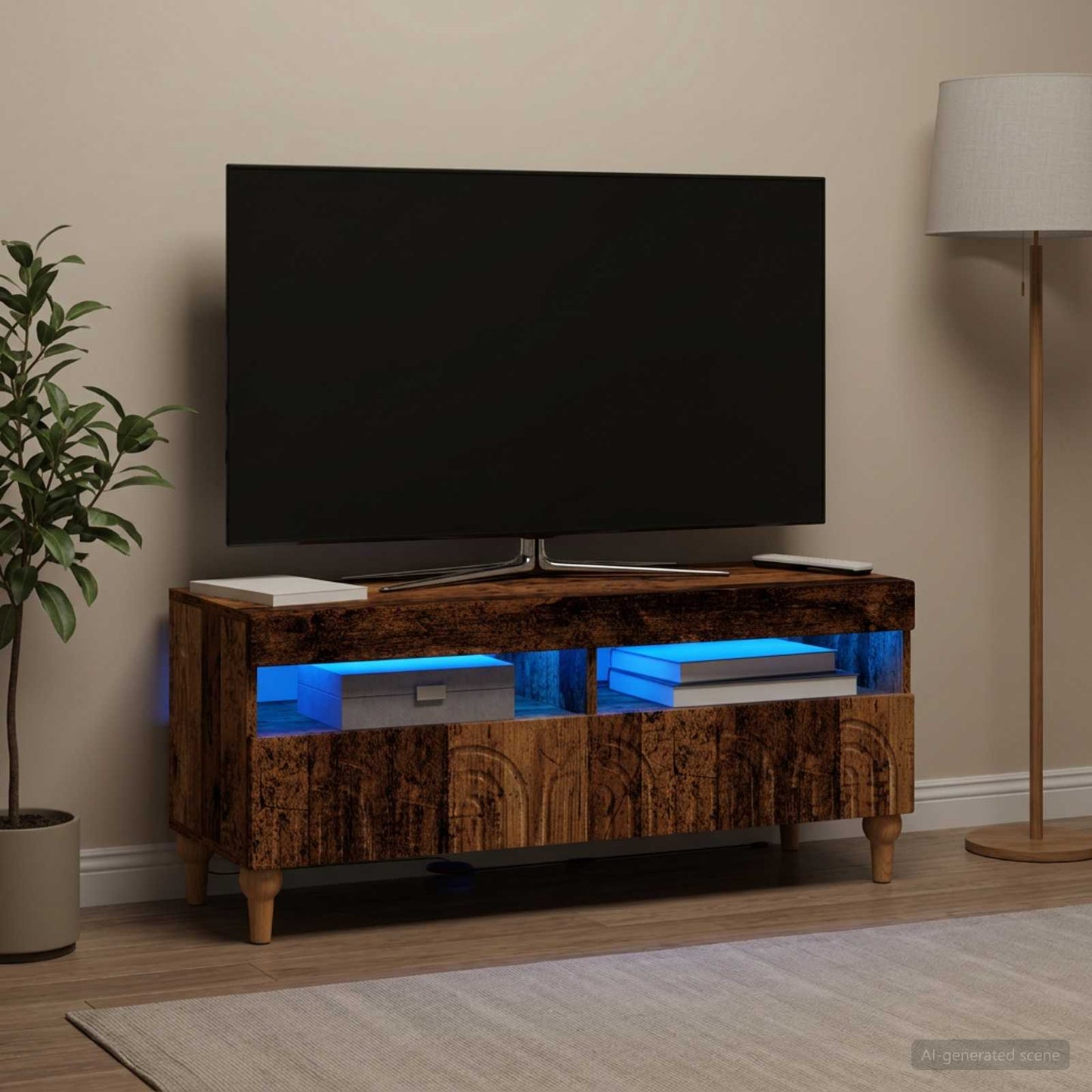 vidaXL Ντουλάπα LED Τηλεόρασης ALKMAAR 100 x 35 x 43 εκ.