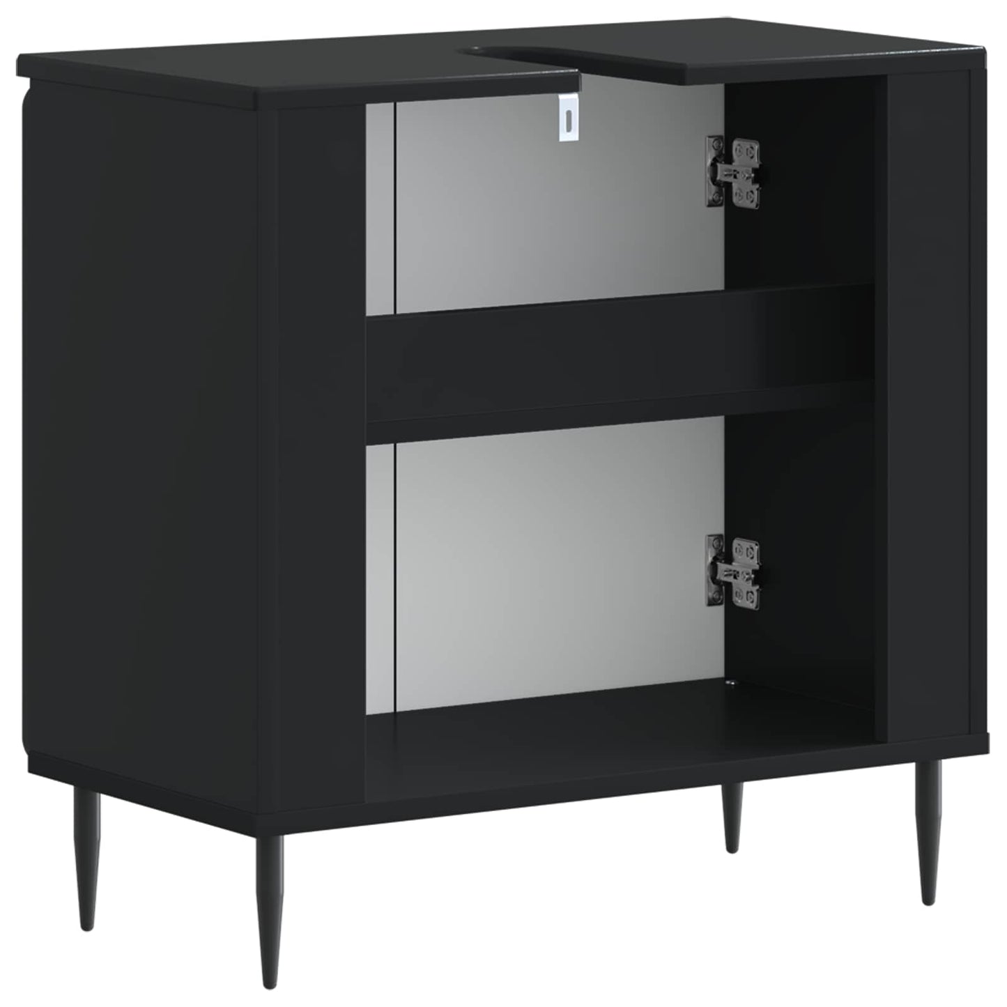 vidaXL Ντουλάπα Νιπτήρα Mπάνιου ZWOLLE Μαύρο 59,5 x 31,5 x 59 εκ.