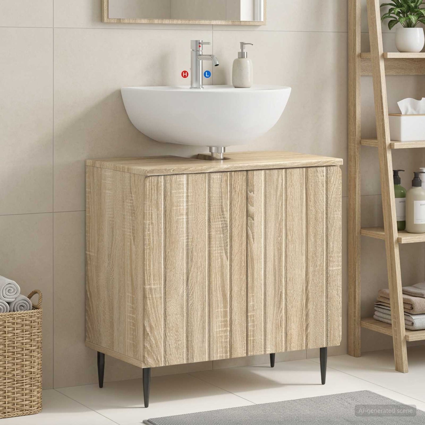 vidaXL Ντουλάπα Νιπτήρα Mπάνιου ZWOLLE Sonoma Δρυς