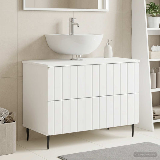 vidaXL Ντουλάπα Νιπτήρα Mπάνιου ZWOLLE Λευκό 82 x 41 x 58,5 εκ
