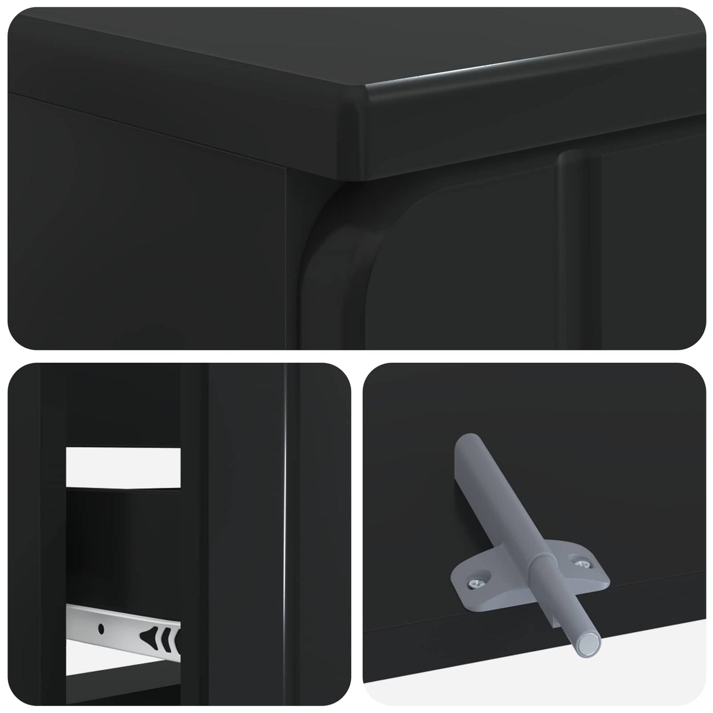 vidaXL Ντουλάπα Νιπτήρα Mπάνιου ZWOLLE Μαύρο 82 x 41 x 58,5 εκ
