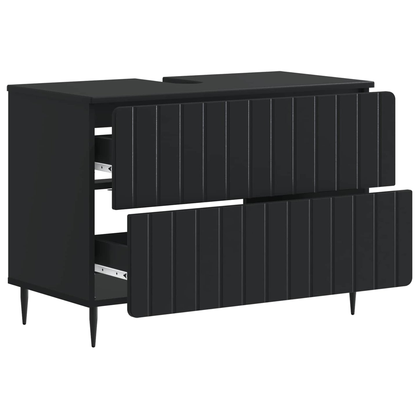 vidaXL Ντουλάπα Νιπτήρα Mπάνιου ZWOLLE Μαύρο 82 x 41 x 58,5 εκ