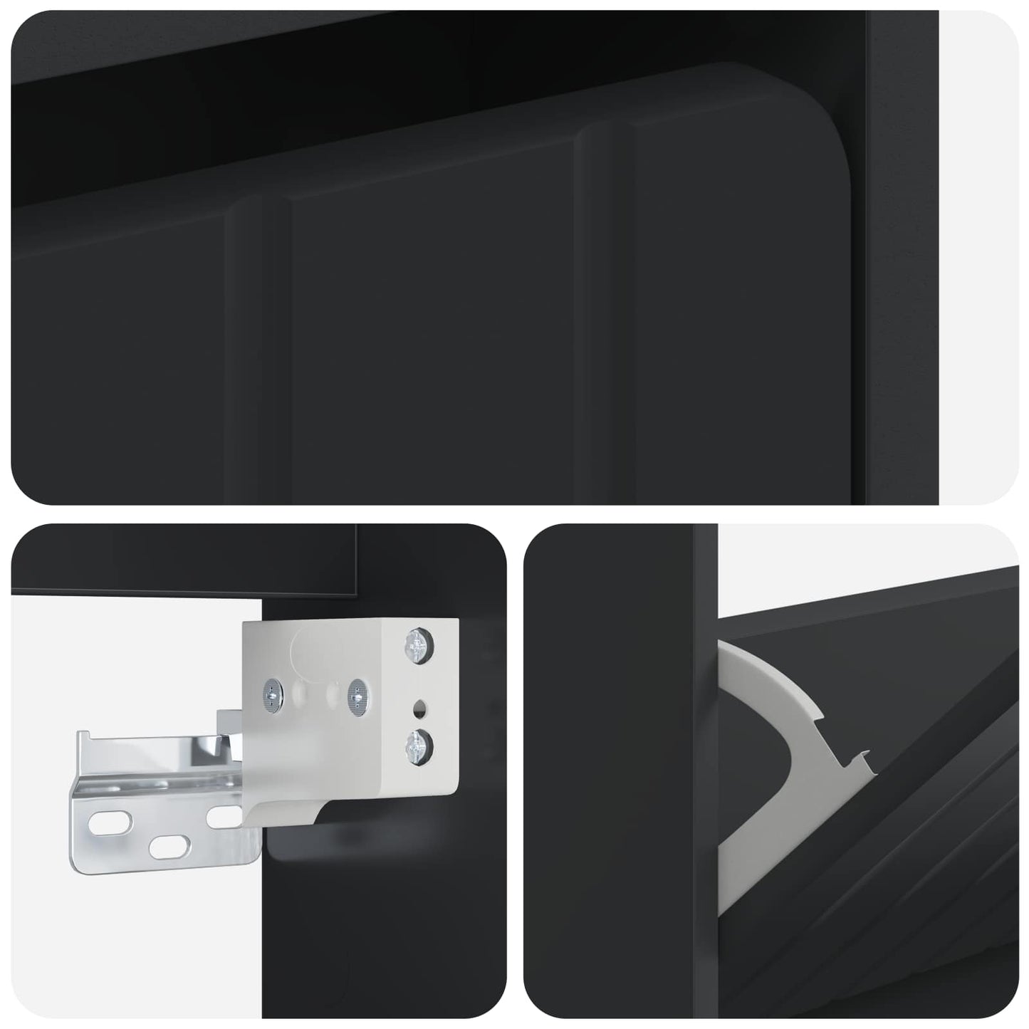vidaXL Τοίχου Ντουλάπα Παπουτσιών ZWOLLE 71 x 17 x 43 εκ Μαύρο