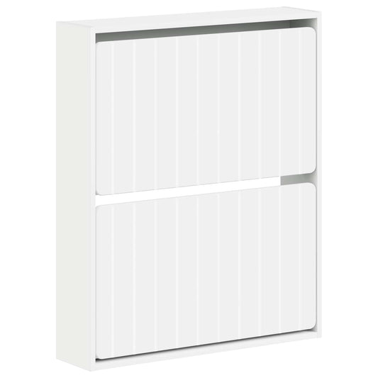 vidaXL Τοίχου Ντουλάπα Παπουτσιών ZWOLLE 71 x 17 x 86 εκ. Λευκό