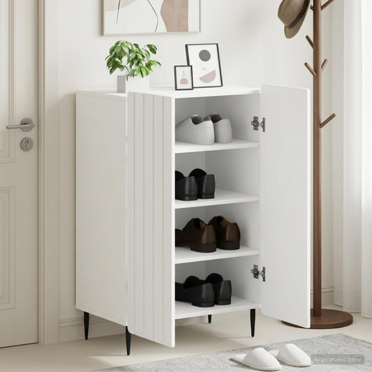 vidaXL Ντουλάπα Παπουτσιών ZWOLLE 59,5 x 39,5 x 91,5 εκ. Λευκό