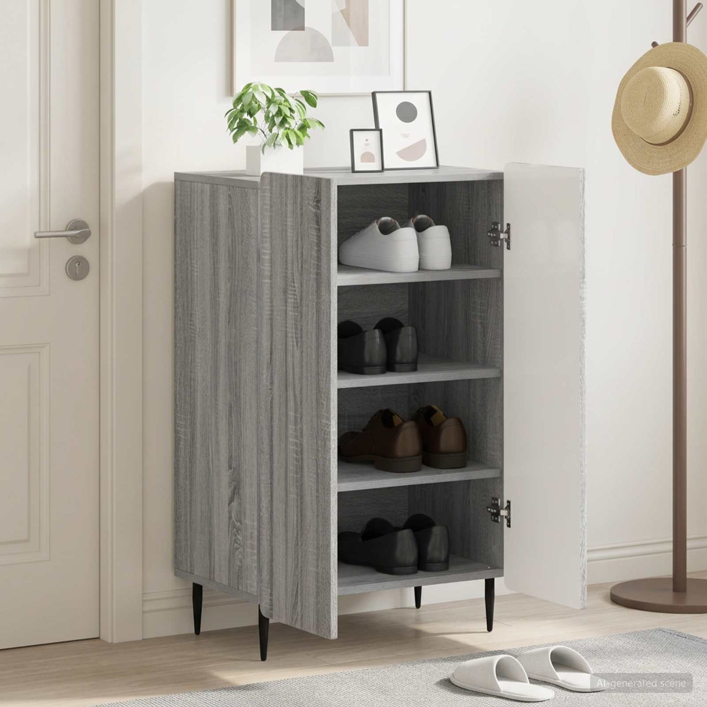 vidaXL Ντουλάπα Παπουτσιών ZWOLLE 59,5 x 39,5 x 91,5 εκ. Γκρι Sonoma