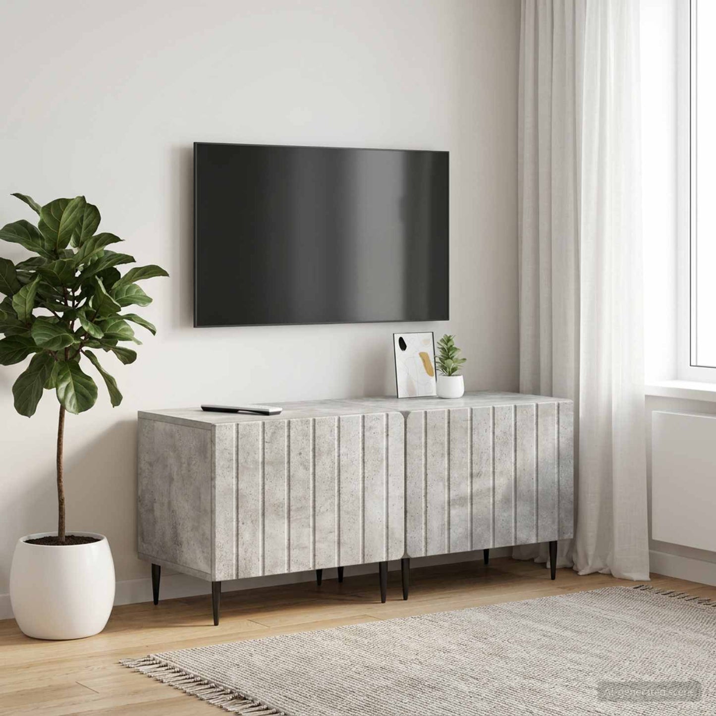 vidaXL Ντουλάπι TV Γκρι Σκυροδέματος Επεξεργασμένο Ξύλο