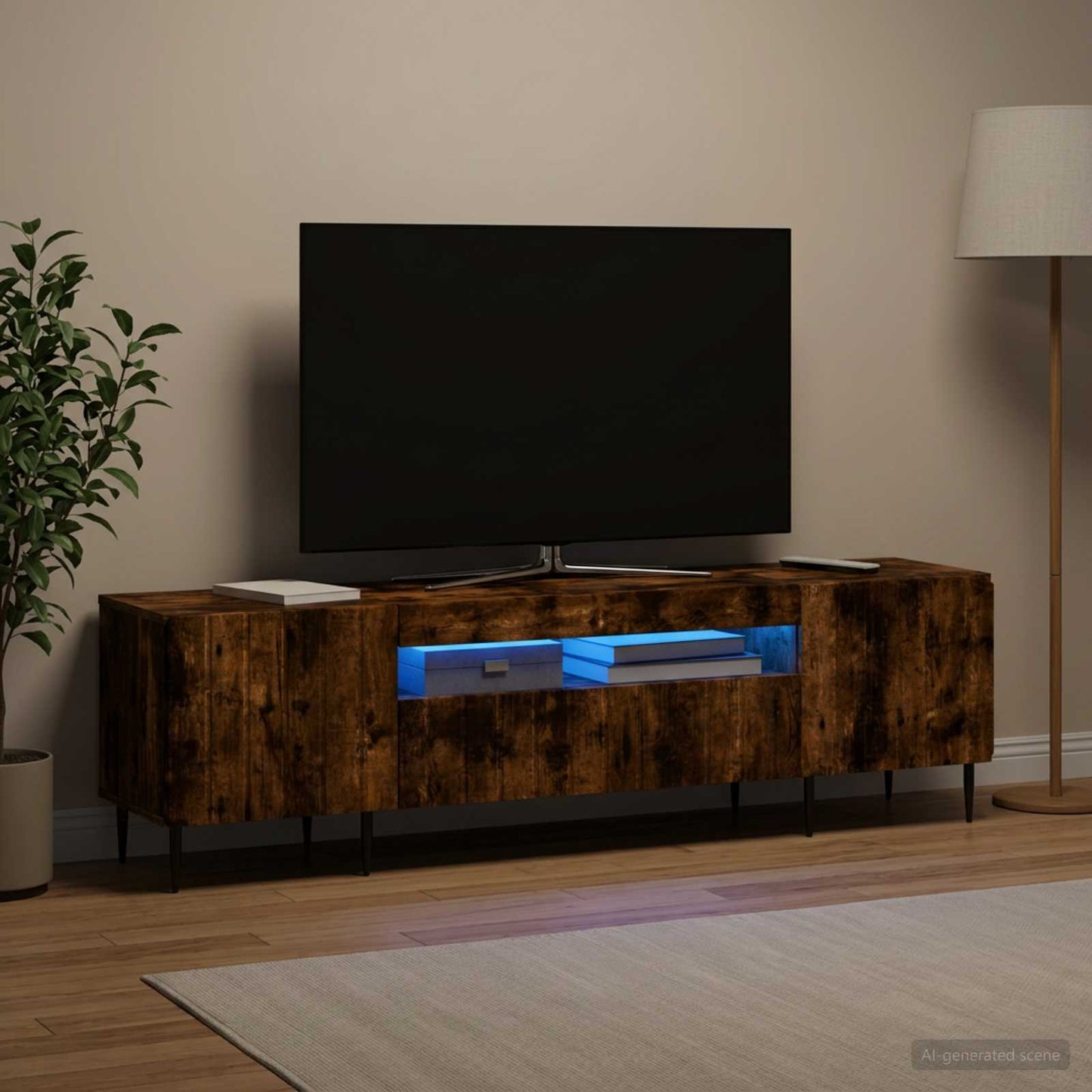 vidaXL Ντουλάπα LED Τηλεόρασης ZWOLLE 153 x 35 x 43 εκ