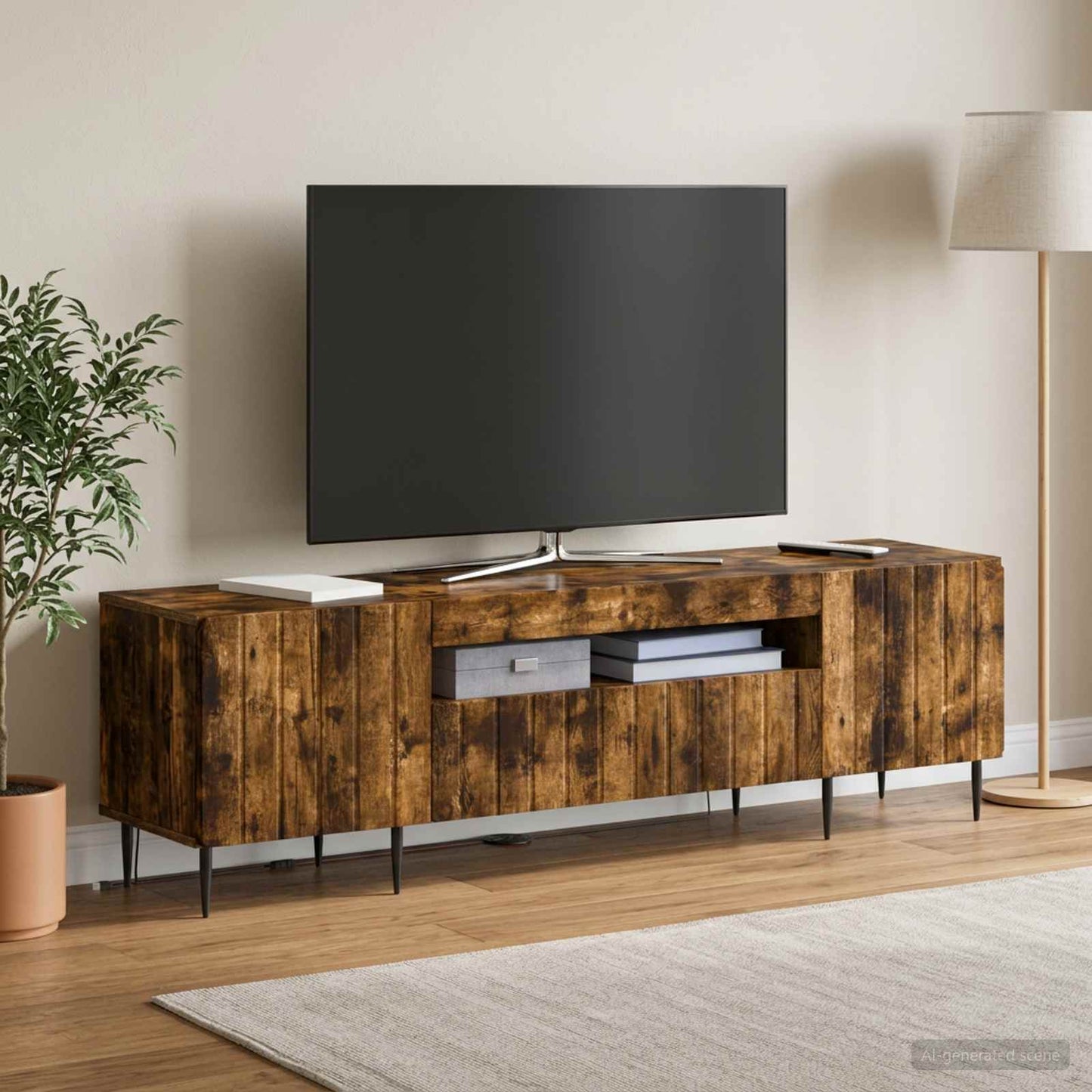 vidaXL Ντουλάπα LED Τηλεόρασης ZWOLLE 153 x 35 x 43 εκ