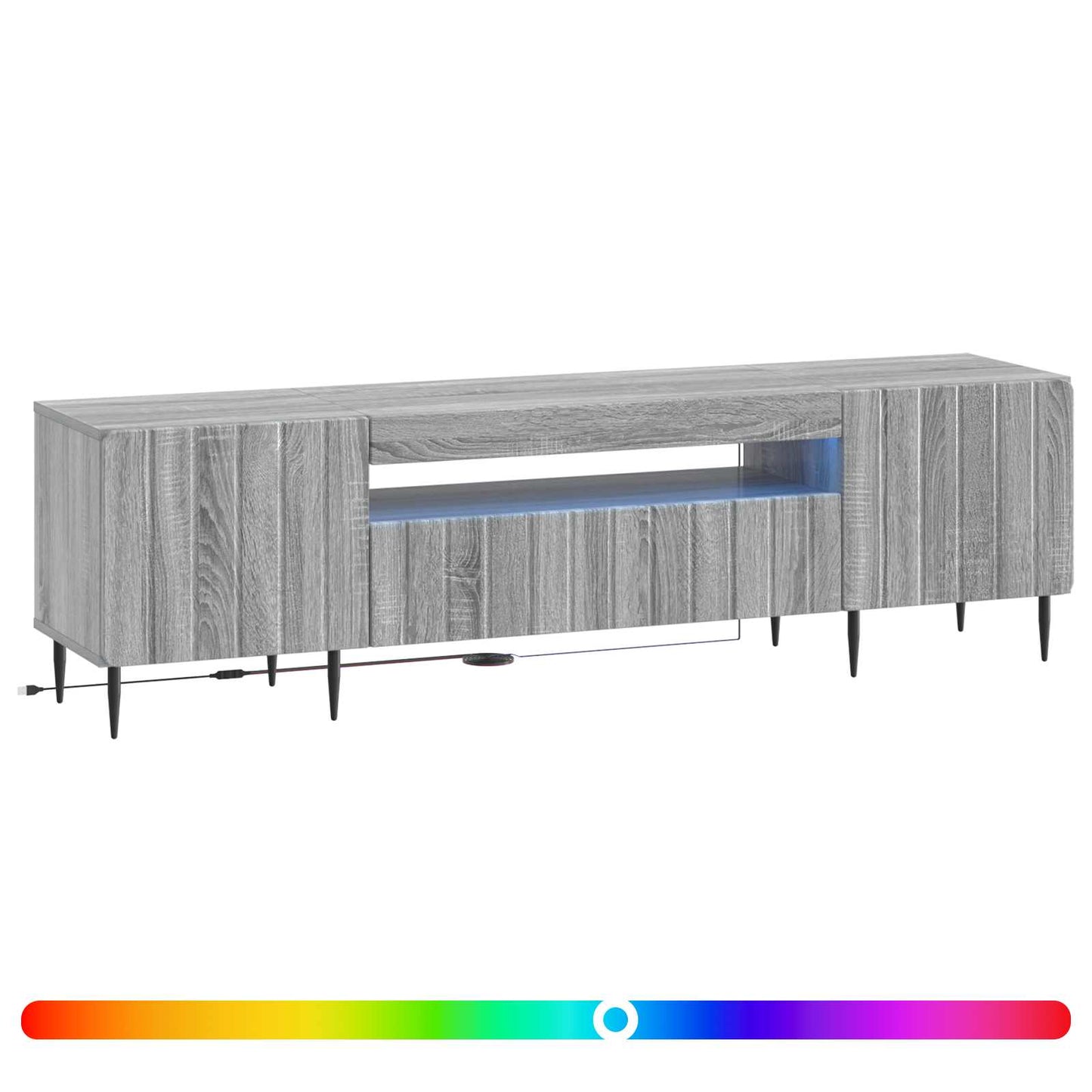 vidaXL Ντουλάπα LED Τηλεόρασης Γκρι Sonoma Επεξεργασμένο Ξύλο