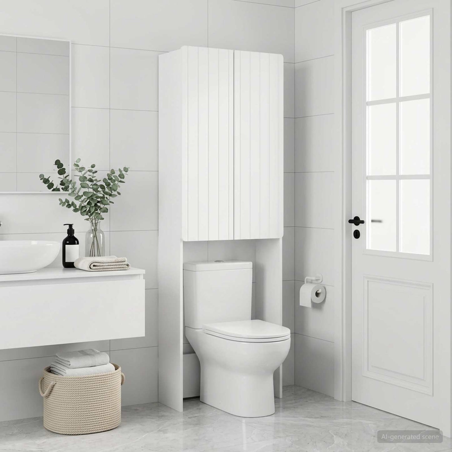 vidaXL Ντουλάπα τουαλέτας ZWOLLE Λευκό 66 x 25,5 x 190 εκ.
