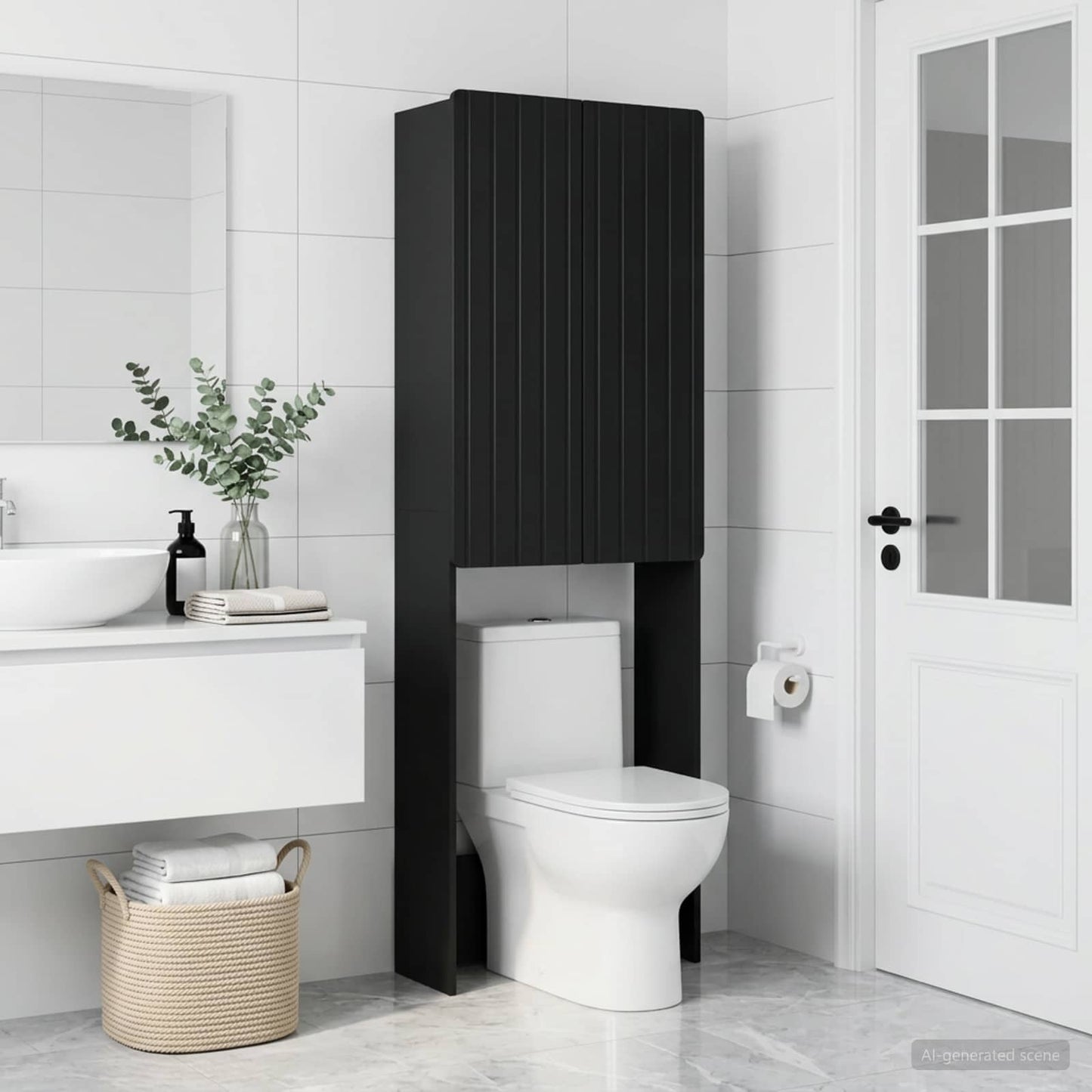 vidaXL Ντουλάπα τουαλέτας ZWOLLE Μαύρο 66 x 25,5 x 190 εκ.