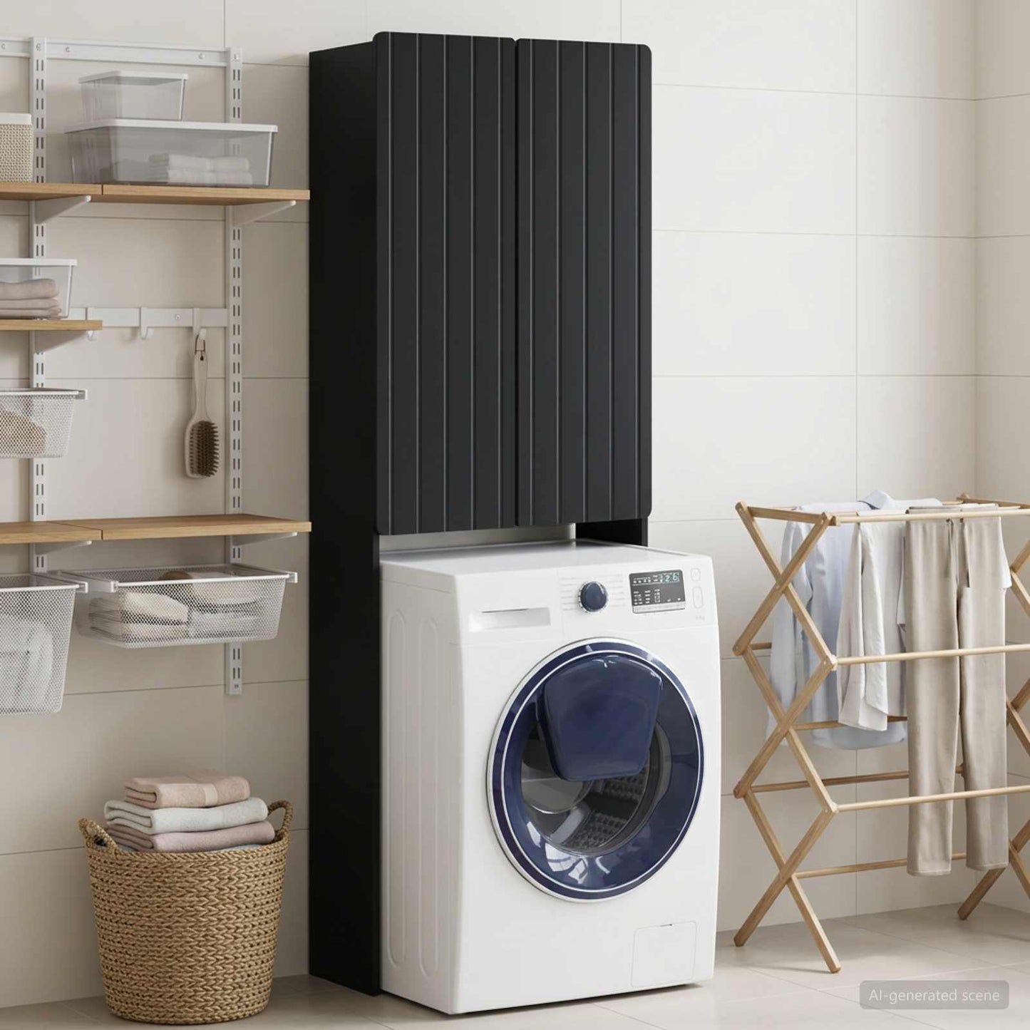 vidaXL Ντουλάπα τουαλέτας ZWOLLE Μαύρο 66 x 25,5 x 190 εκ.