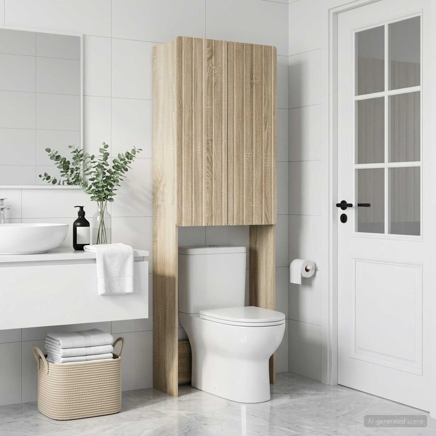 vidaXL Ντουλάπα τουαλέτας ZWOLLE Sonoma Δρυς 66 x 25,5 x 190 εκ.