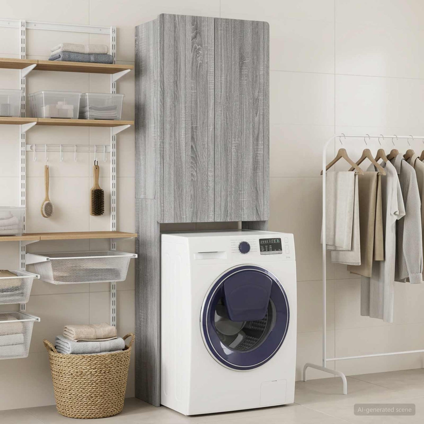 vidaXL Ντουλάπα τουαλέτας ZWOLLE Γκρι Sonoma 66 x 25,5 x 190 εκ.