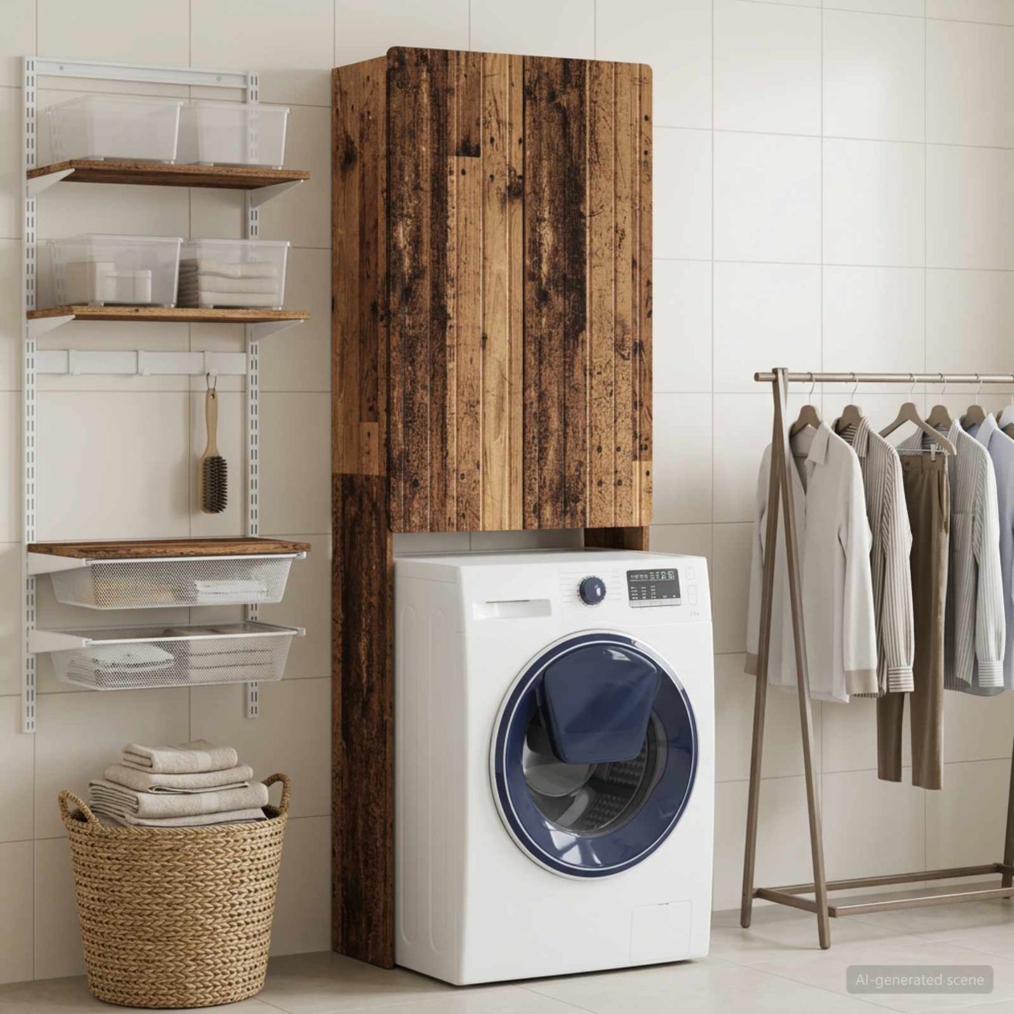 vidaXL Ντουλάπα τουαλέτας ZWOLLE Παλαιωμένο ξύλο 66 x 25,5 x 190 εκ.