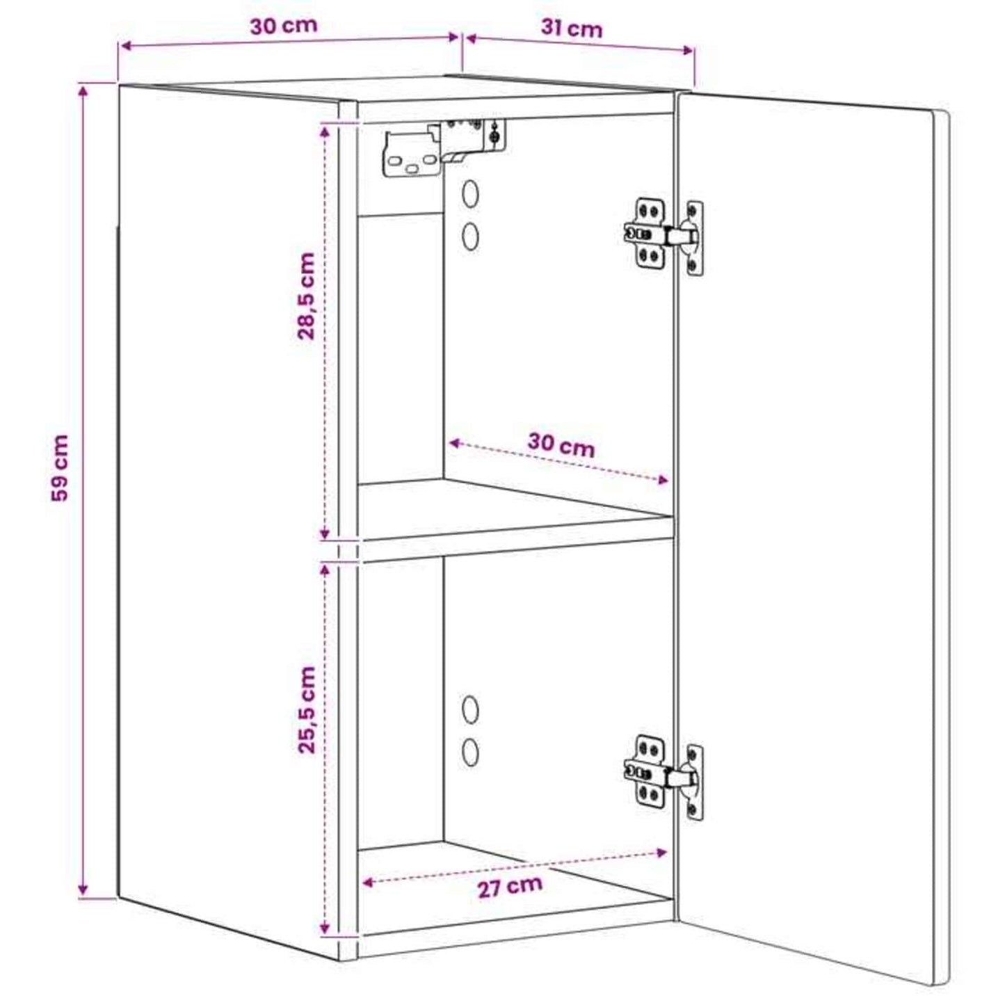vidaXL Ντουλάπα τοίχου μπάνιου ARNHEM Artisan Δρυς 30 x 31 x 59 εκ.