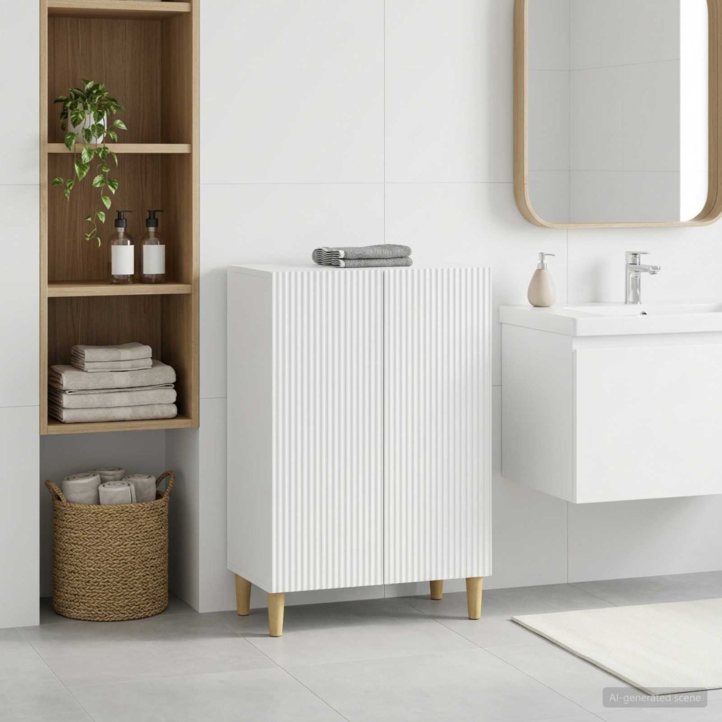 vidaXL Ντουλάπι Αποθήκευσης Μπάνιου ARNHEM Λευκό 59,5 x 31 x 80 εκ