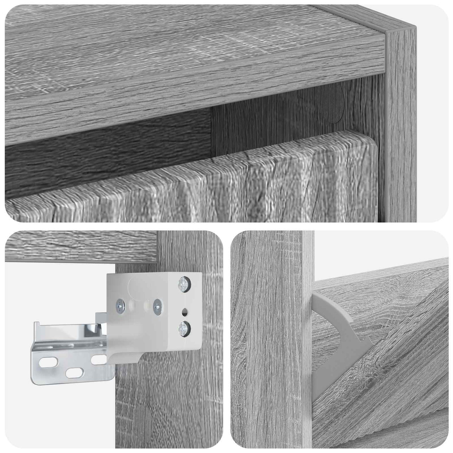 vidaXL Τοίχου Ντουλάπα Παπουτσιών ARNHEM 71 x 17 x 86 εκ. Γκρι Sonoma