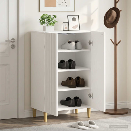 vidaXL Ντουλάπα Παπουτσιών ARNHEM 59,5 x 39,5 x 90 εκ. Λευκό