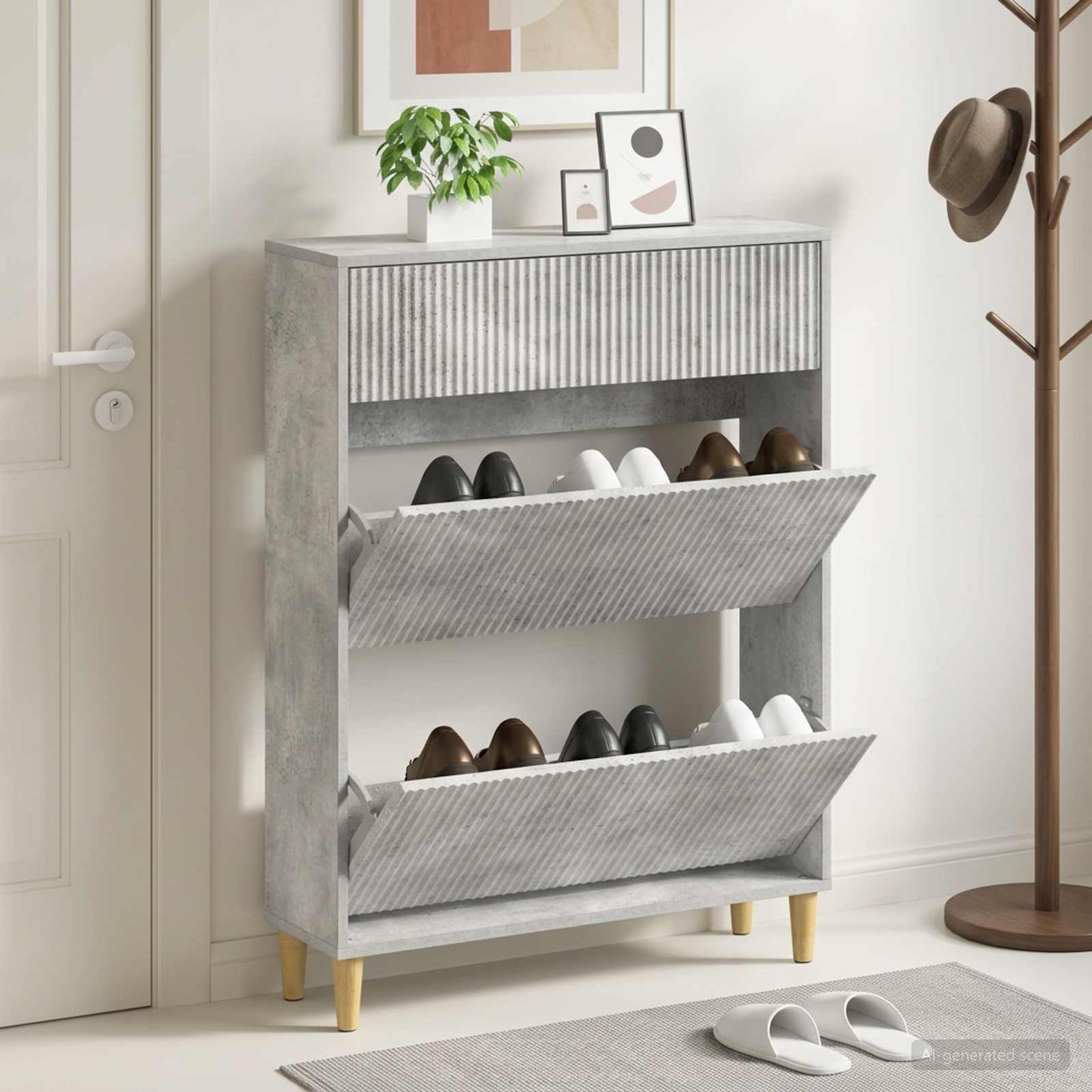 vidaXL Ντουλάπα Παπουτσιών ARNHEM 78 x 24 x 103 εκ. Επεξεργασμένο Ξύλο