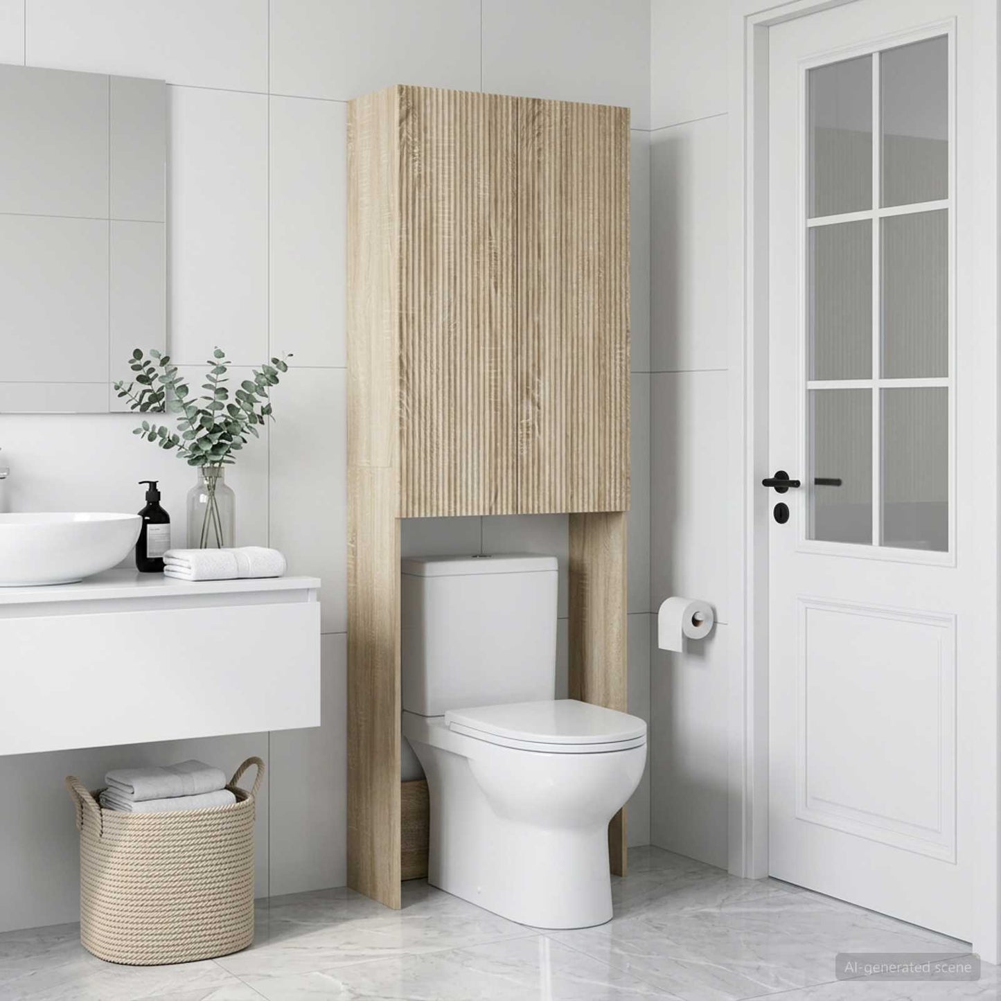 vidaXL Ντουλάπα τουαλέτας ARNHEM Sonoma Δρυς 66 x 25,5 x 190 εκ.