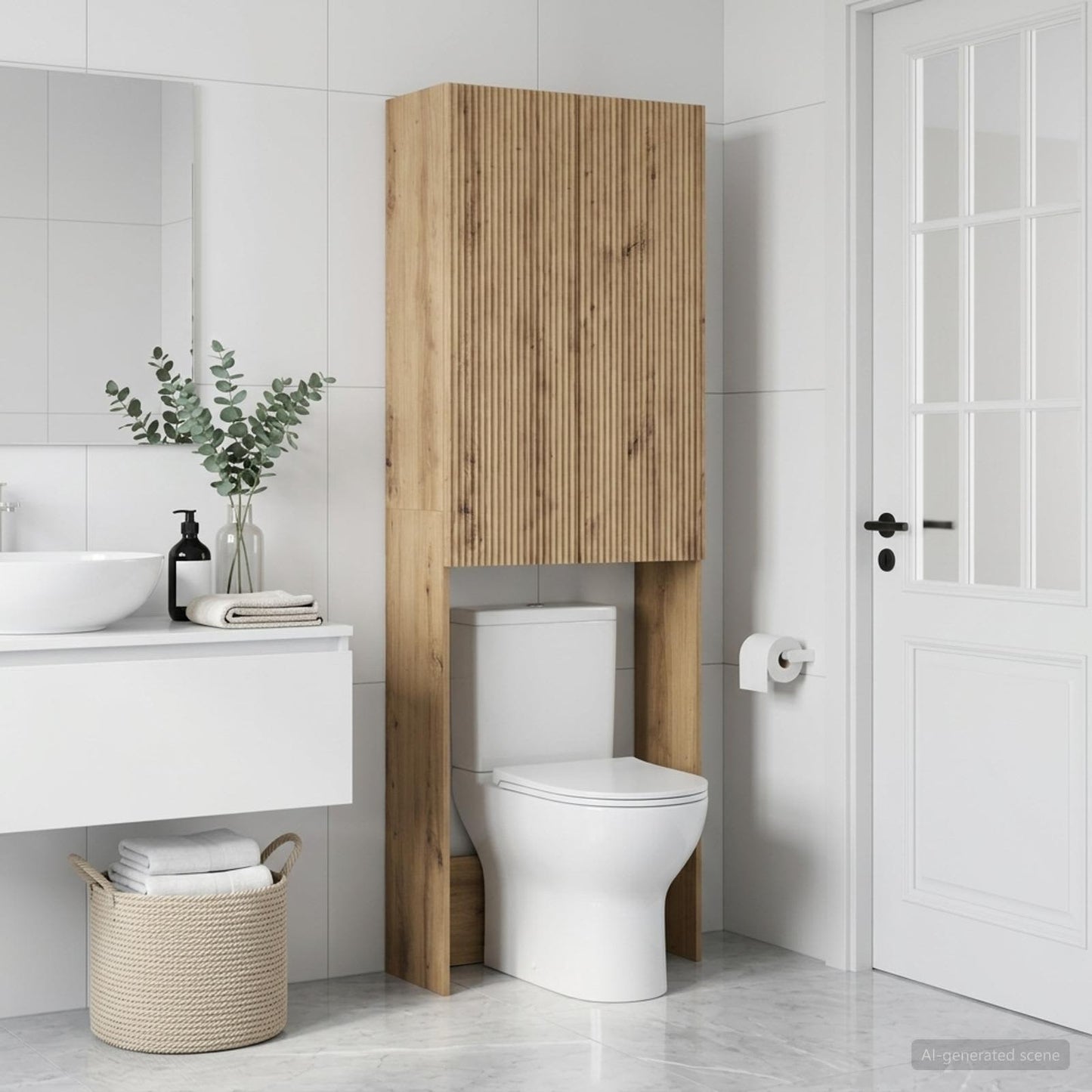 vidaXL Ντουλάπα τουαλέτας ARNHEM Artisan Δρυς 66 x 25,5 x 190 εκ.