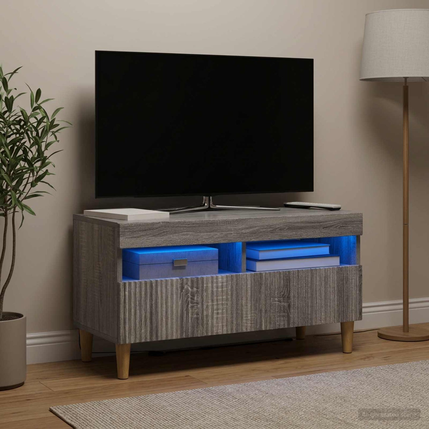 vidaXL Ντουλάπα LED Τηλεόρασης ARNHEM 81 x 35 x 43 εκ. Γκρι Sonoma