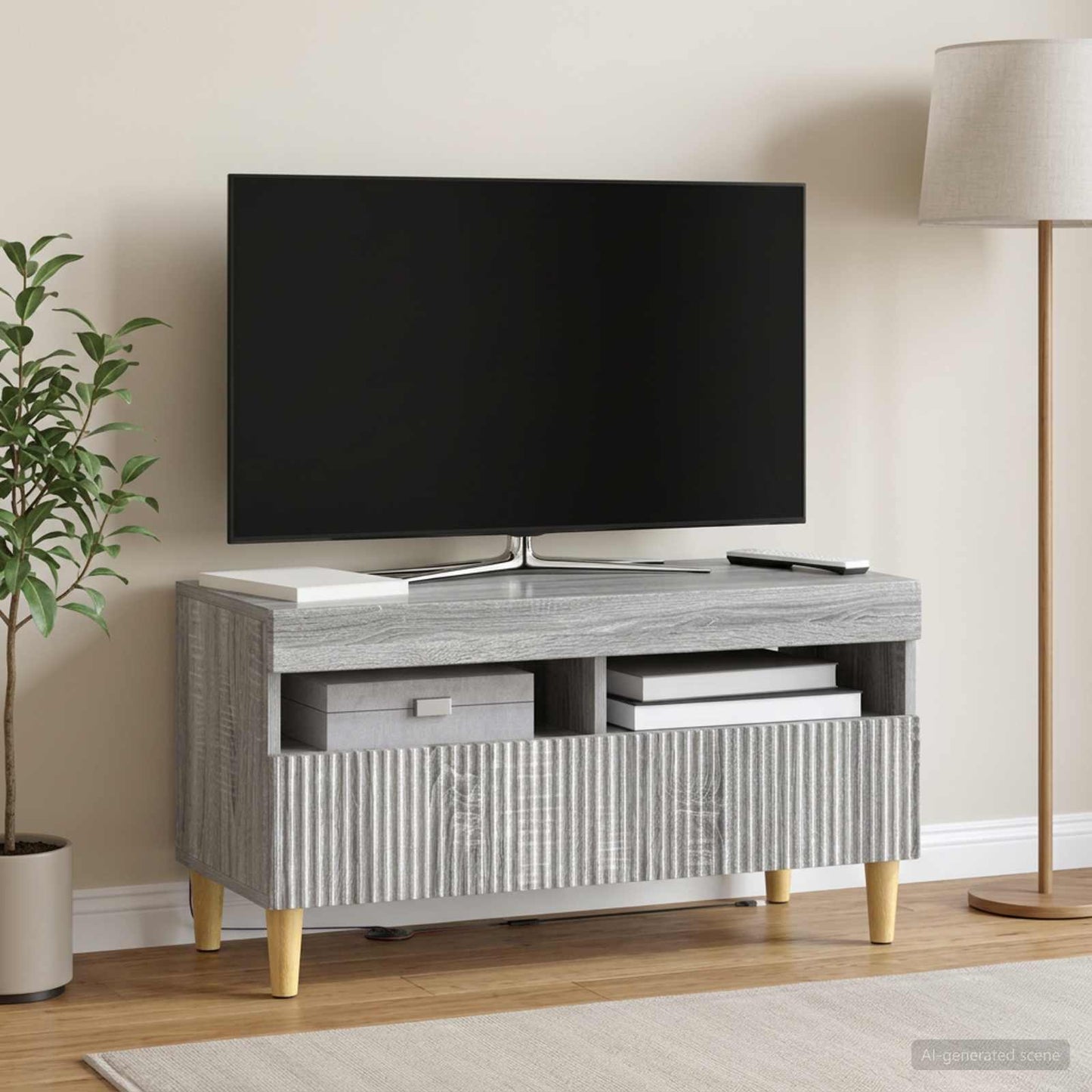 vidaXL Ντουλάπα LED Τηλεόρασης ARNHEM 81 x 35 x 43 εκ. Γκρι Sonoma
