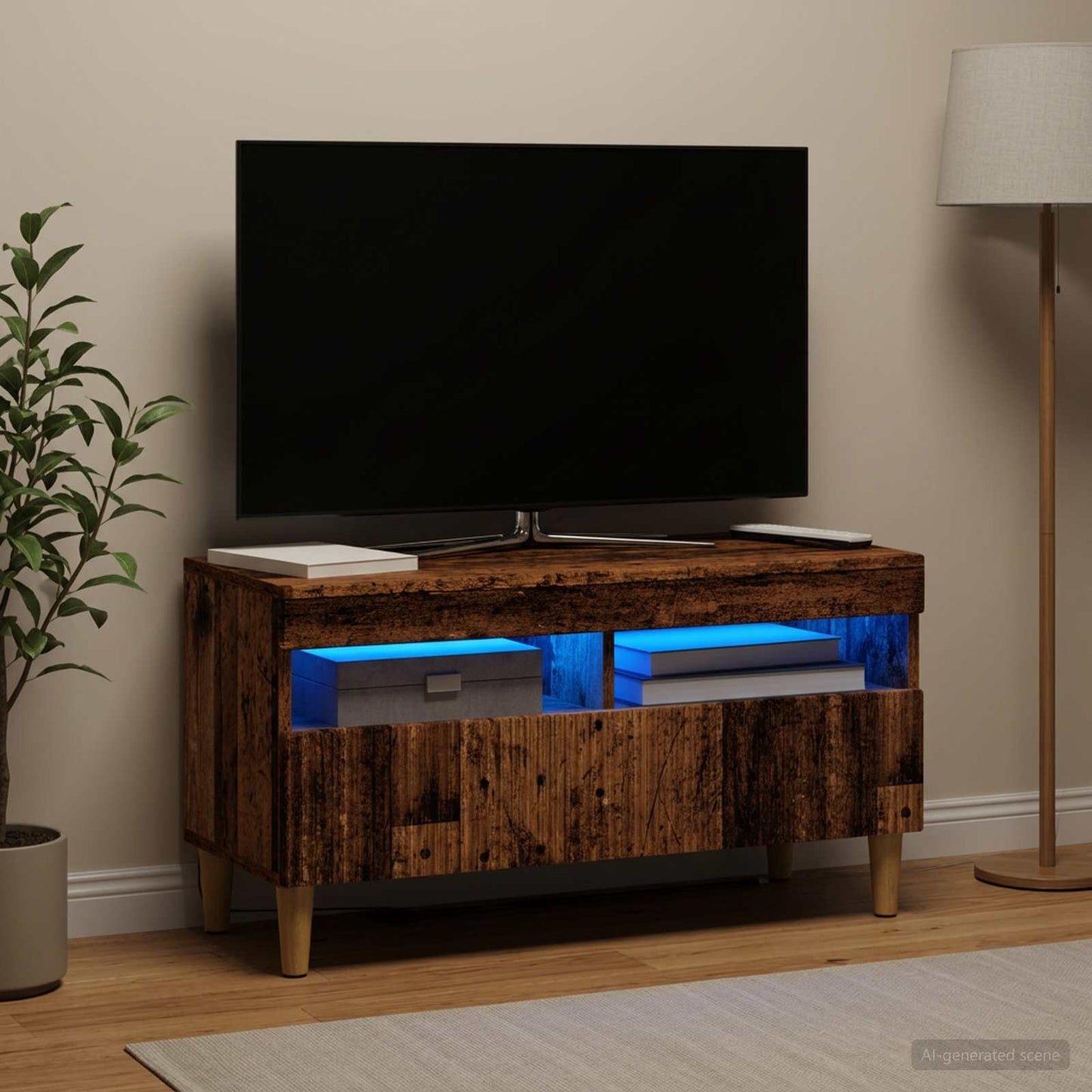 vidaXL Ντουλάπα LED Τηλεόρασης ARNHEM 81 x 35 x 43 εκ. Παλαιωμένο ξύλο