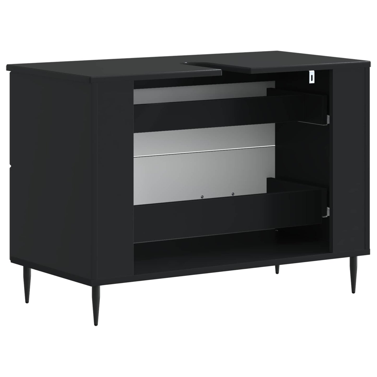 vidaXL Ντουλάπα Νιπτήρα Mπάνιου HAARLEM Μαύρο 82 x 41 x 58,5 εκ
