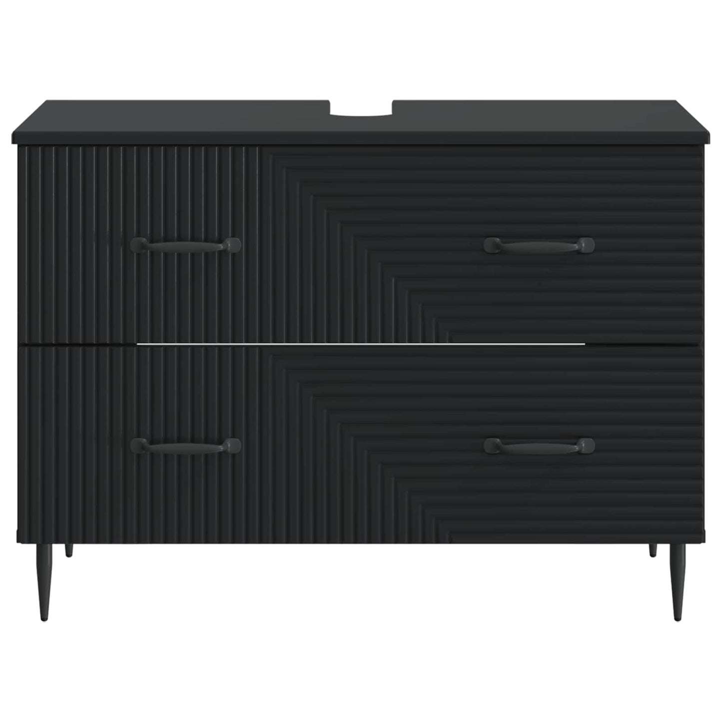 vidaXL Ντουλάπα Νιπτήρα Mπάνιου HAARLEM Μαύρο 82 x 41 x 58,5 εκ
