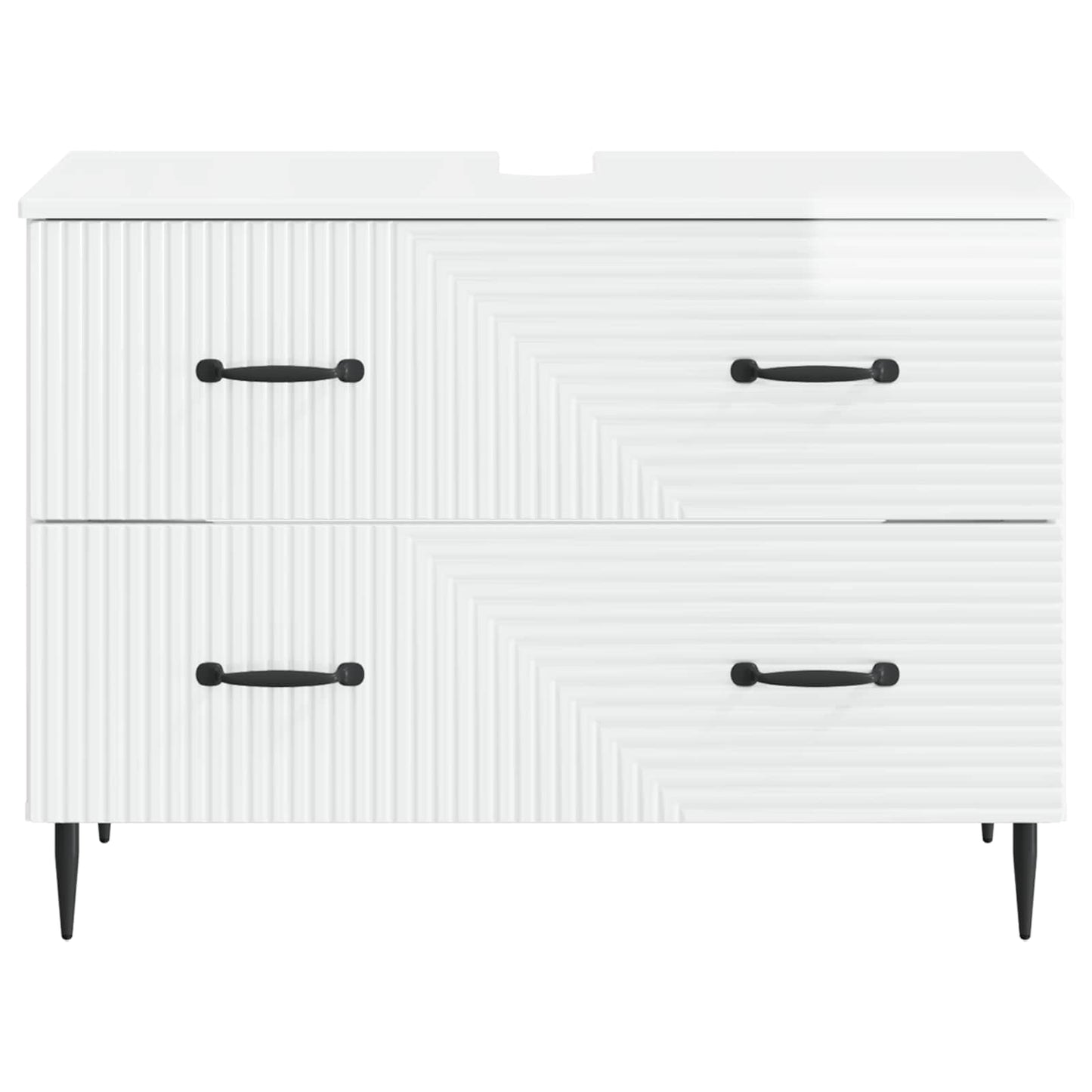 vidaXL Ντουλάπα Νιπτήρα Mπάνιου HAARLEM Γυαλιστερό Λευκό