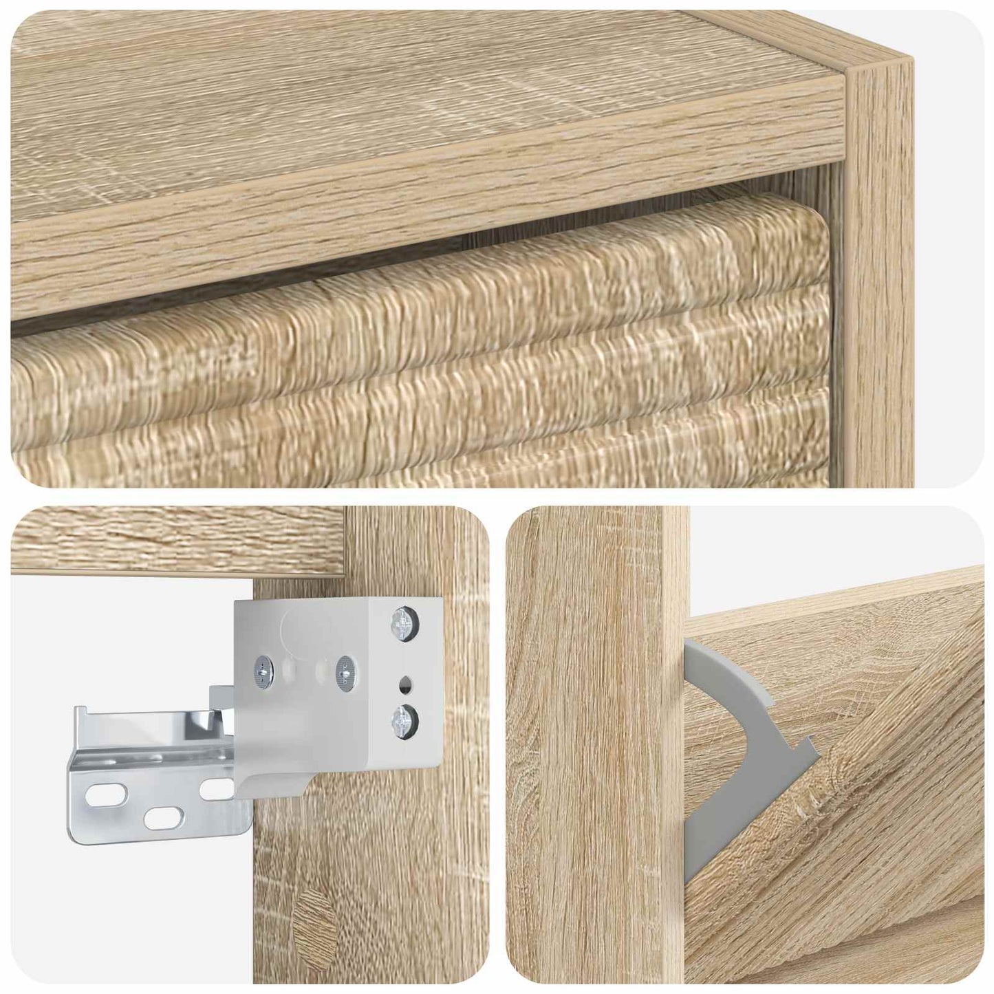 vidaXL Τοίχου Ντουλάπα Παπουτσιών HAARLEM 71 x 17 x 43 εκ Sonoma Δρυς