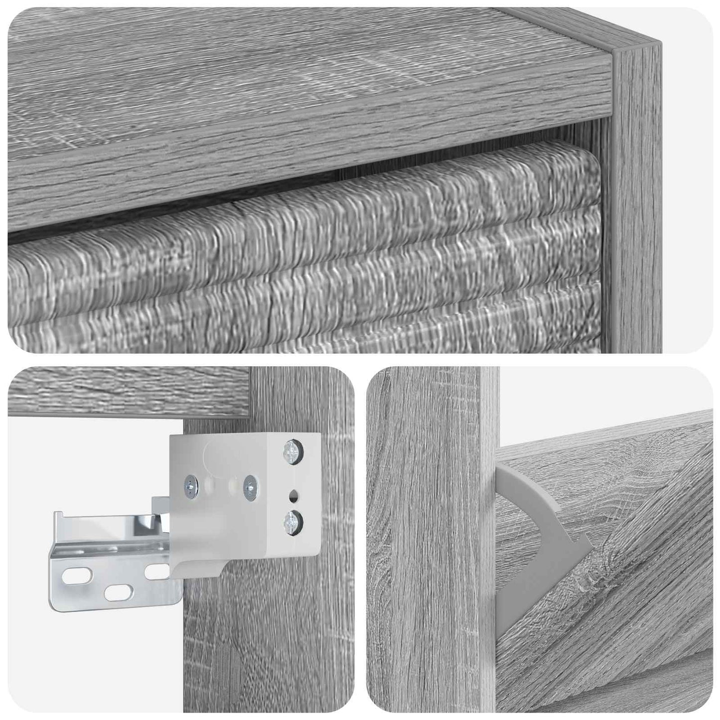 vidaXL Τοίχου Ντουλάπα Παπουτσιών HAARLEM 71 x 17 x 43 εκ Γκρι Sonoma