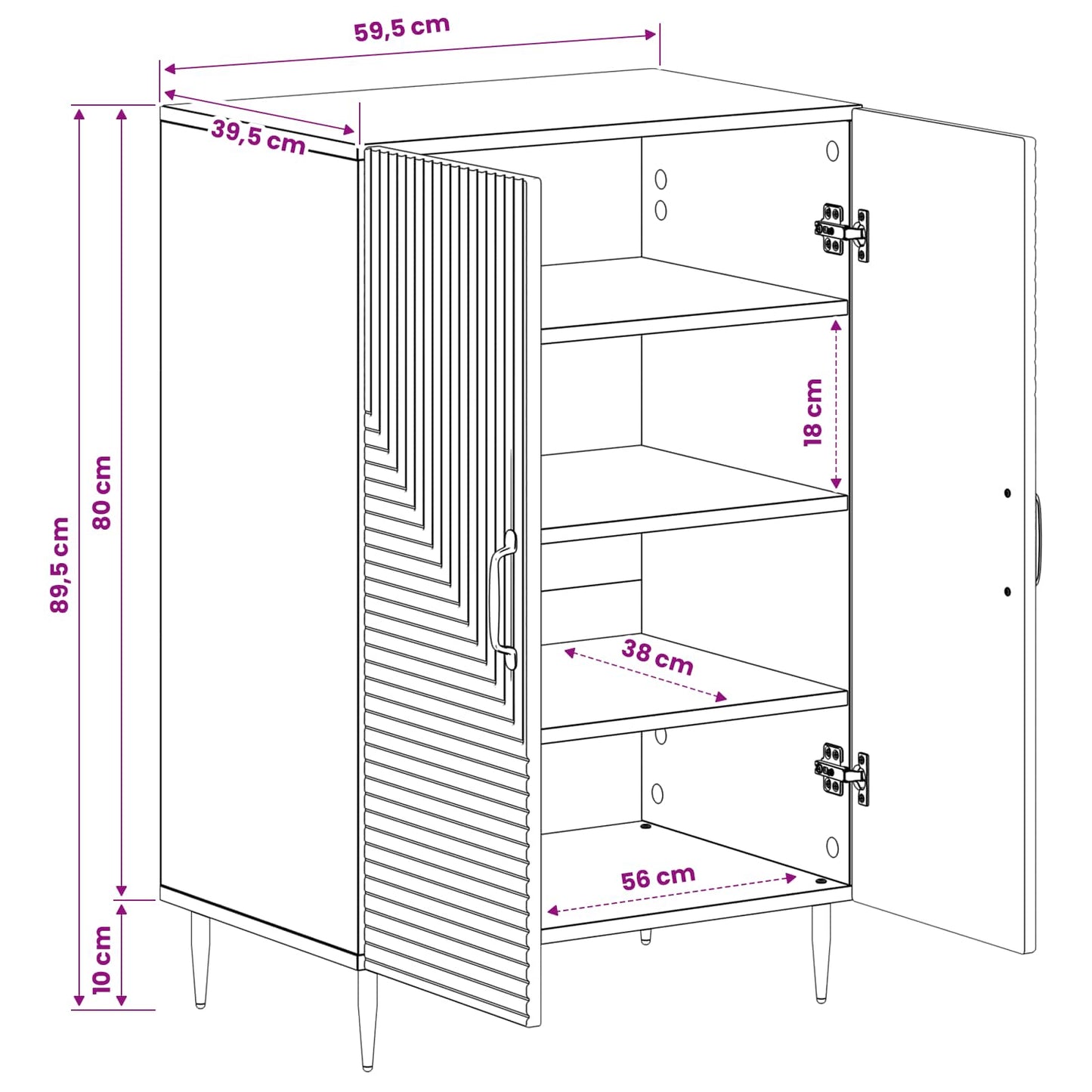 vidaXL Ντουλάπα Παπουτσιών HAARLEM 59,5 x 39,5 x 89,5 εκ Γκρι Sonoma