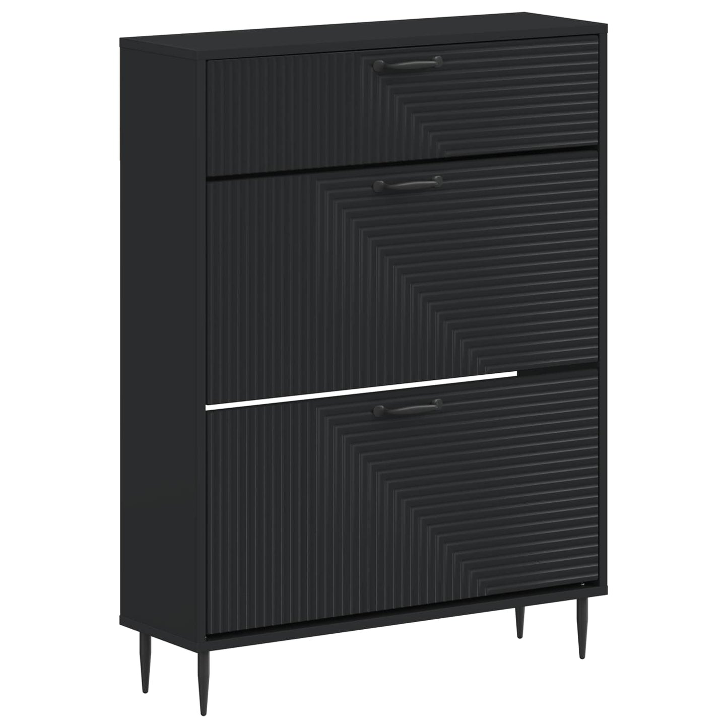 vidaXL Ντουλάπα Παπουτσιών HAARLEM 78 x 24 x 103 εκ. Μαύρο