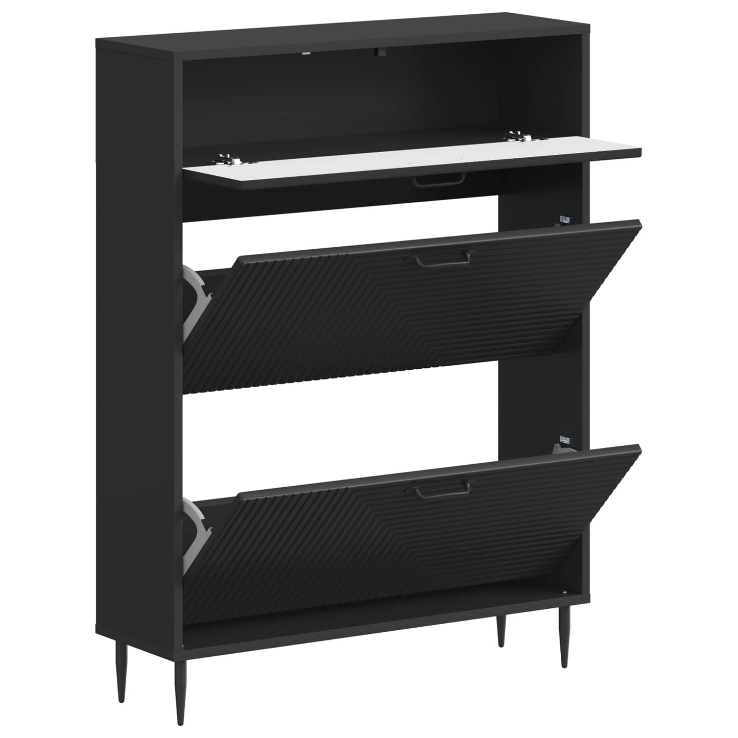 vidaXL Ντουλάπα Παπουτσιών HAARLEM 78 x 24 x 103 εκ. Μαύρο
