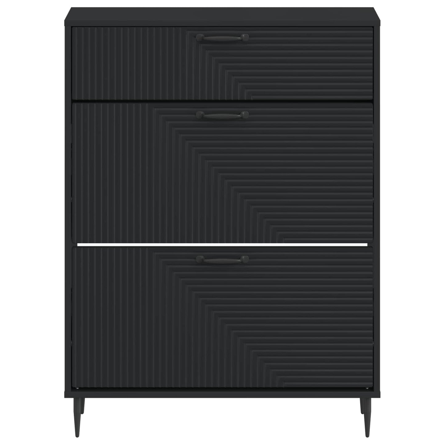 vidaXL Ντουλάπα Παπουτσιών HAARLEM 78 x 24 x 103 εκ. Μαύρο