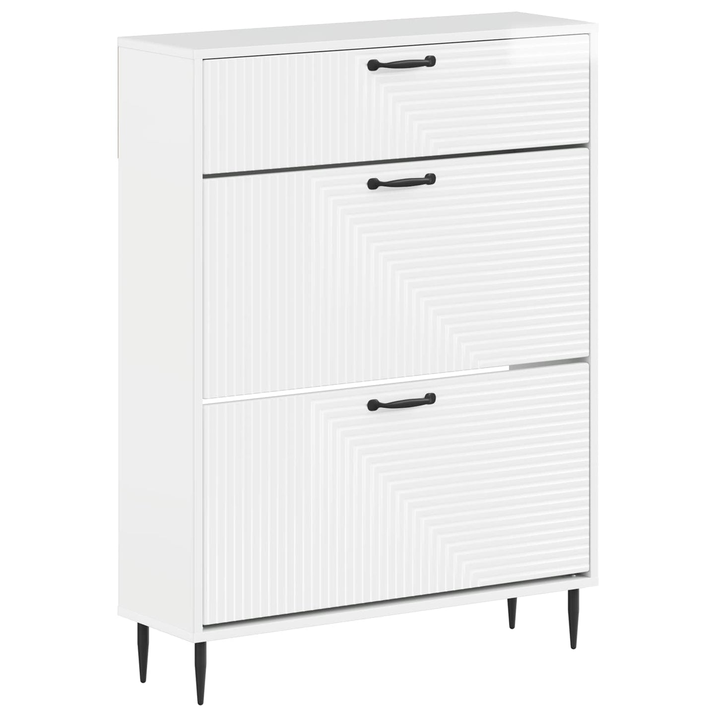 vidaXL Ντουλάπα Παπουτσιών HAARLEM 78 x 24 x 103 εκ. Γυαλιστερό Λευκό