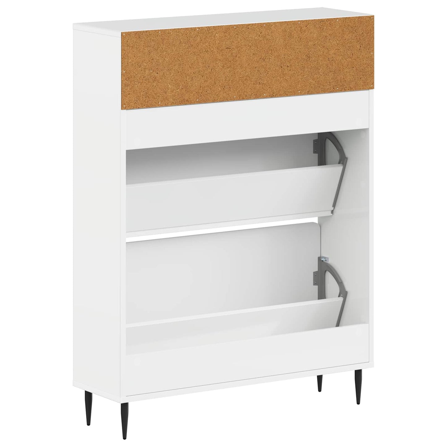 vidaXL Ντουλάπα Παπουτσιών HAARLEM 78 x 24 x 103 εκ. Γυαλιστερό Λευκό