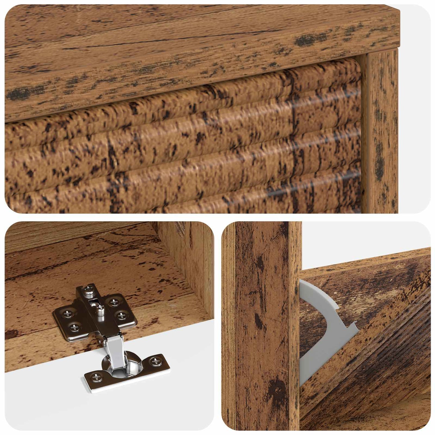 vidaXL Ντουλάπα Παπουτσιών HAARLEM 78 x 24 x 103 εκ. Παλαιωμένο ξύλο