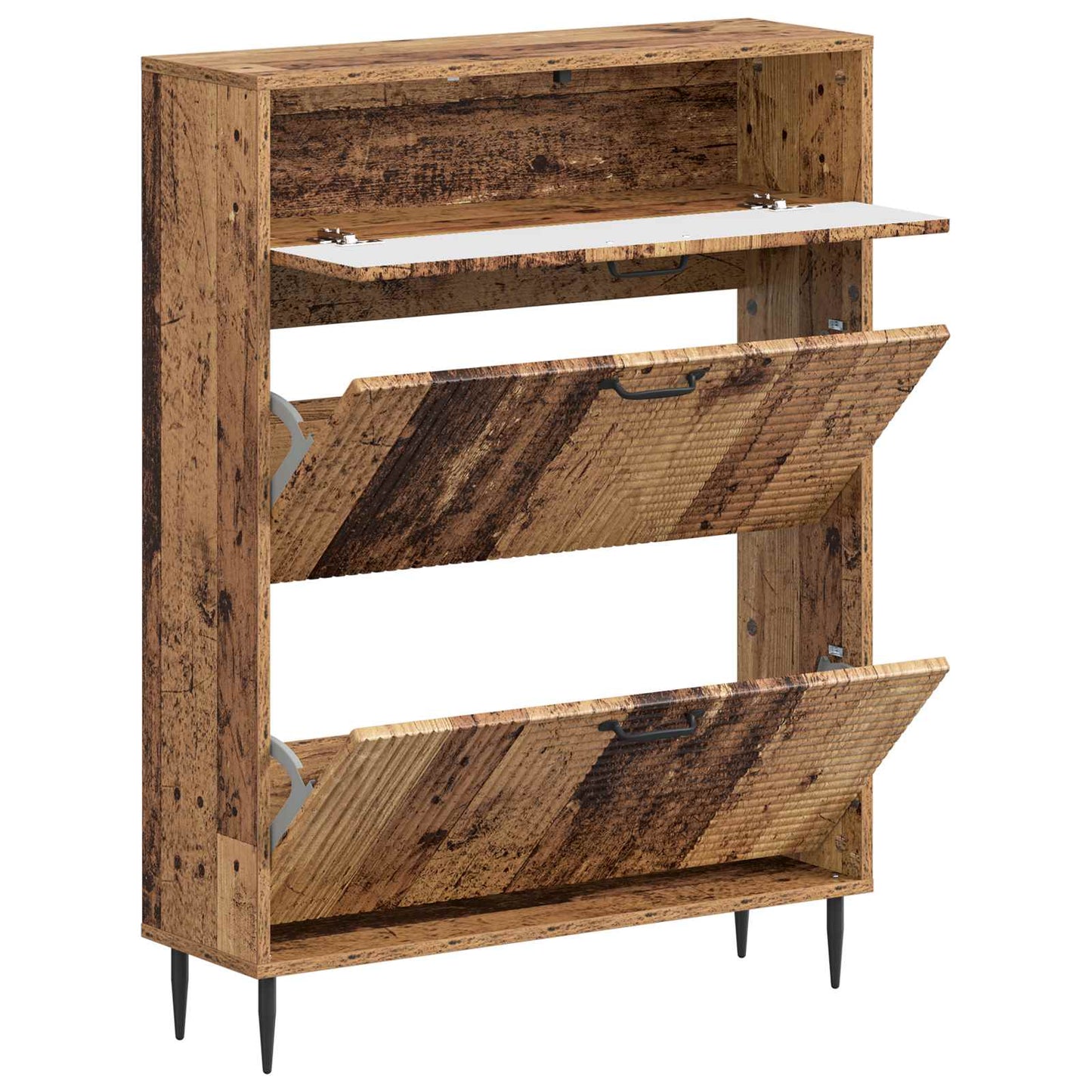 vidaXL Ντουλάπα Παπουτσιών HAARLEM 78 x 24 x 103 εκ. Παλαιωμένο ξύλο