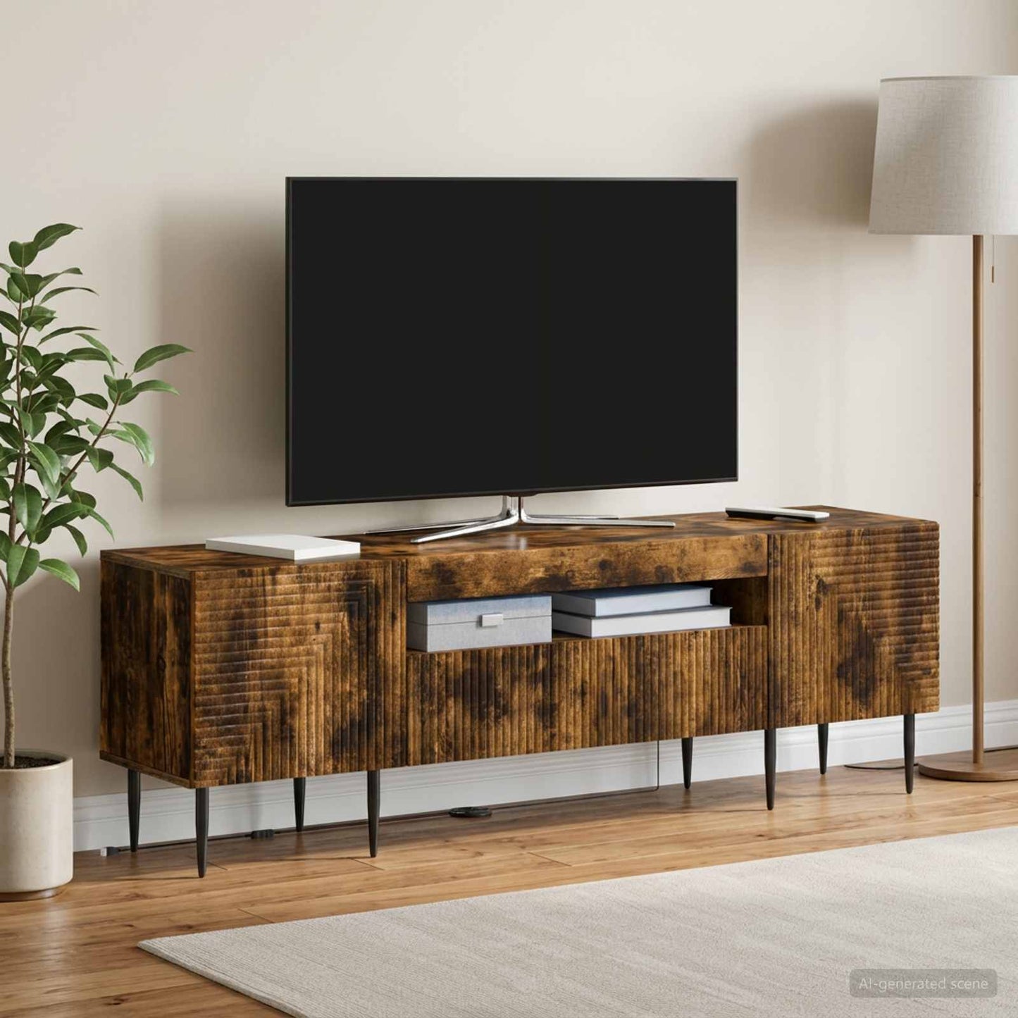 vidaXL Ντουλάπα LED Τηλεόρασης HAARLEM 153 x 35 x 43 εκ