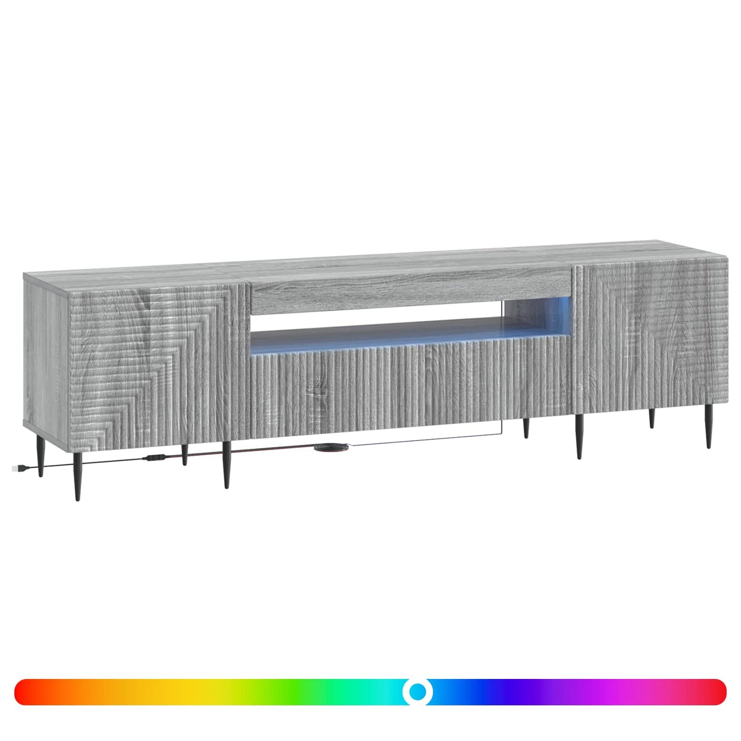 vidaXL Ντουλάπα LED Τηλεόρασης Γκρι Sonoma Επεξεργασμένο Ξύλο