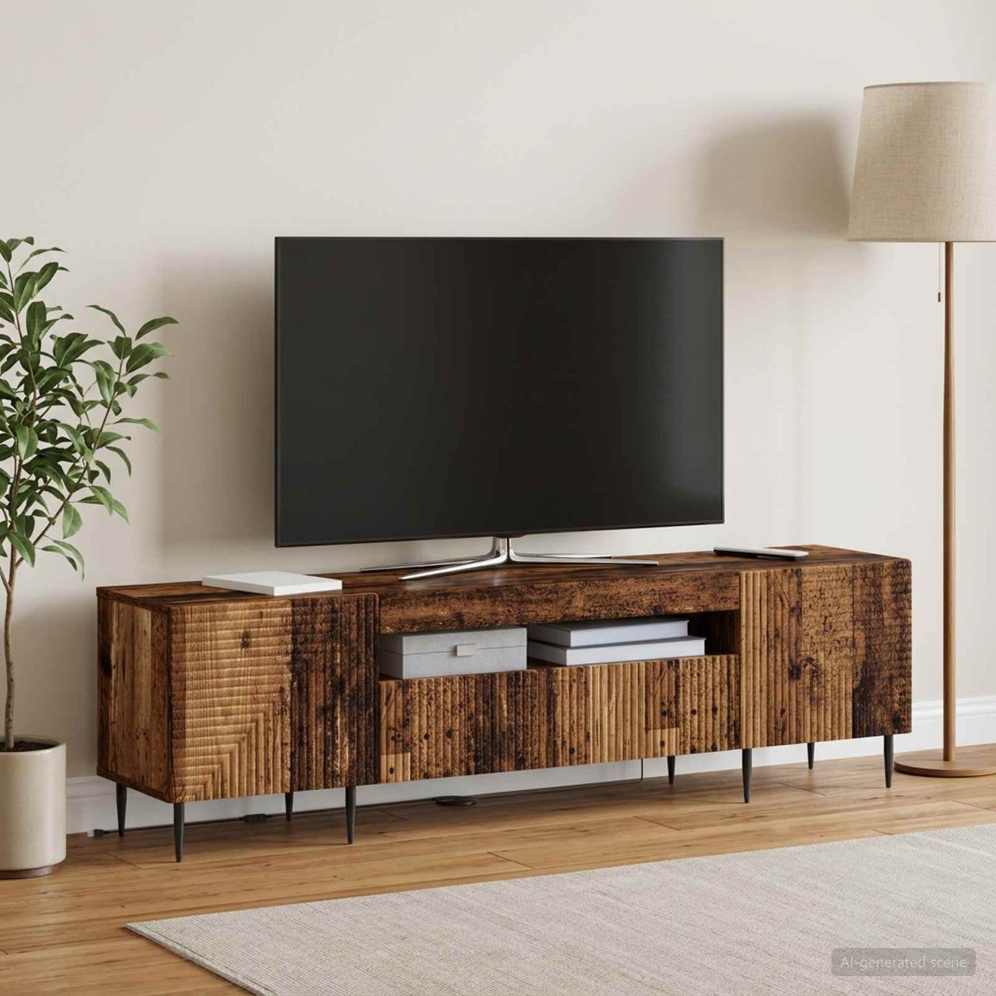 vidaXL Ντουλάπα LED Τηλεόρασης HAARLEM 153 x 35 x 43 εκ