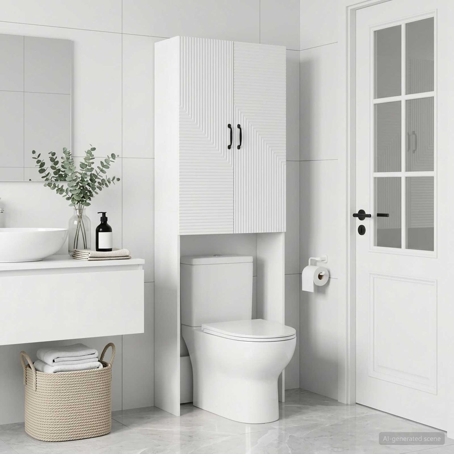 vidaXL Ντουλάπα τουαλέτας HAARLEM Λευκό 66 x 25,5 x 190 εκ.