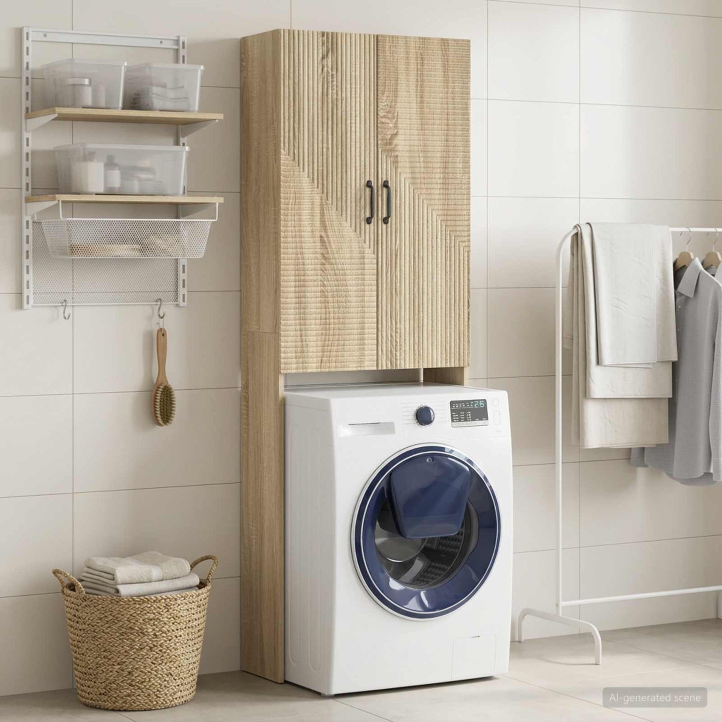 vidaXL Ντουλάπα τουαλέτας HAARLEM Sonoma Δρυς 66 x 25,5 x 190 εκ.